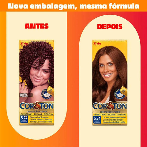 Tintura Cor & Ton Nº 5.74 Marrom Acobreado