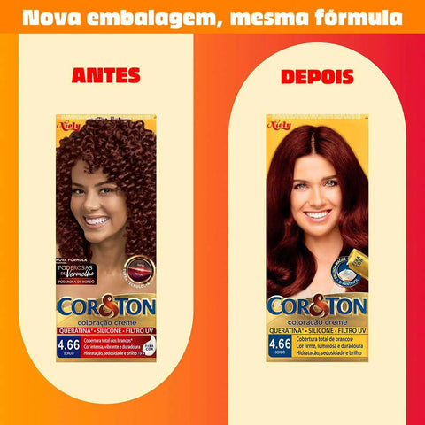 Tintura Cor&Ton Niely 4.66 Bordô Com 1 Unidade
