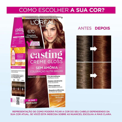 Tonalizante L'Oréal Casting Creme Gloss Nº 670 Chocolate Com Pimenta