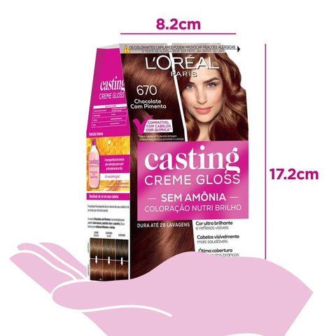Tonalizante L'Oréal Casting Creme Gloss Nº 670 Chocolate Com Pimenta