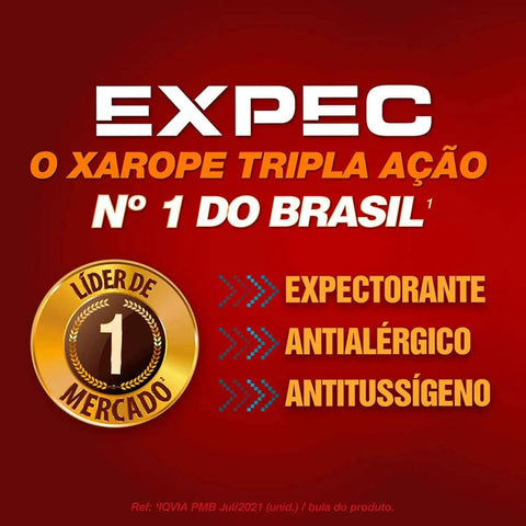 Expec 0,4mg/mL + 20mg/mL + 4mg/mL + 6mg/mL - 20 mg - Xarope