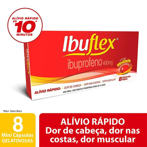 Ibuflex 400mg - 8 Unidades - Cápsula