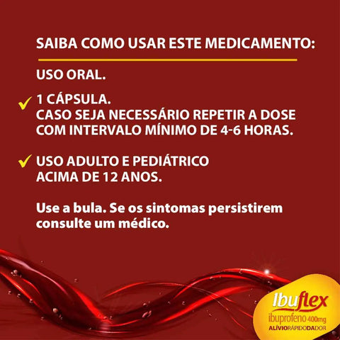 Ibuflex 400mg - 8 Unidades - Cápsula