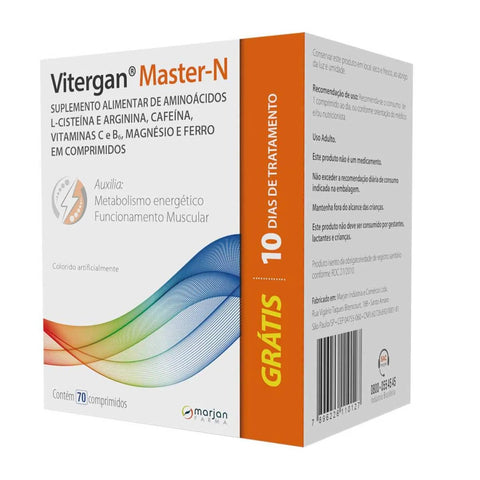 Polivitamínico Vitergan Master N 70 Unidades - Comprimido