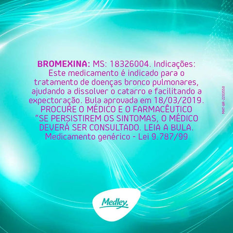Cloridrato de Bromexina (Medley) 0,8mg/mL - 120 mL - Xarope
