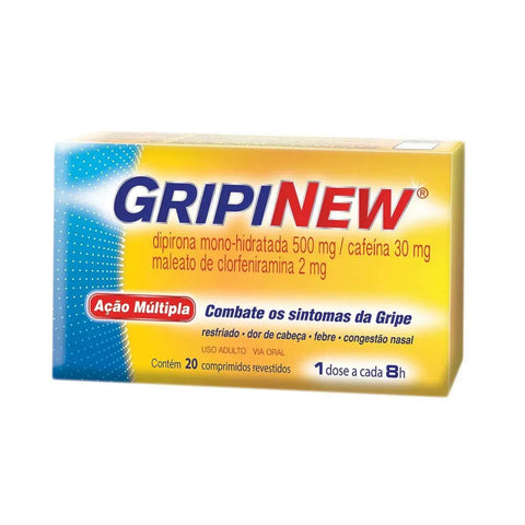 Gripinew 250mg + 30mg + 250mg + 2mg - 20 Unidades - Comprimido