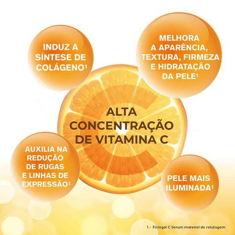 Sérum Facial Anti-Idade Fisiogel Vitamina C 22% Antioxidante 30ml