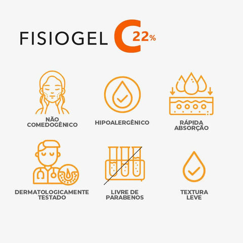 Sérum Facial Anti-Idade Fisiogel Vitamina C 22% Antioxidante 30ml
