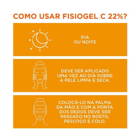 Sérum Facial Anti-Idade Fisiogel Vitamina C 22% Antioxidante 30ml