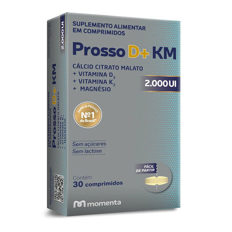 Cálcio Prosso D+ Km Mdk 2000ui 30 Comprimidos