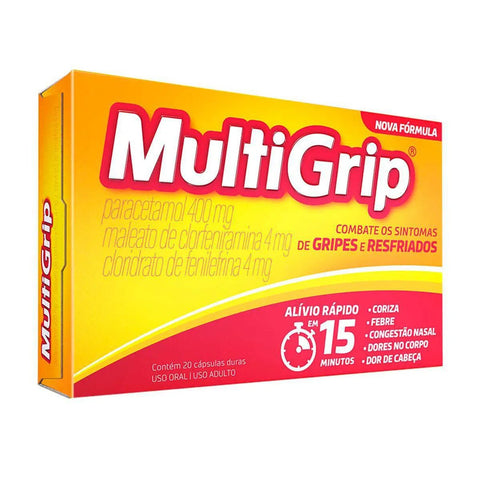 Multigrip 400mg + 4mg + 4mg - 20 Unidades - Cápsula