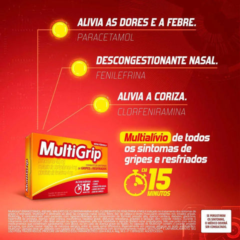 Multigrip 400mg + 4mg + 4mg - 20 Unidades - Cápsula