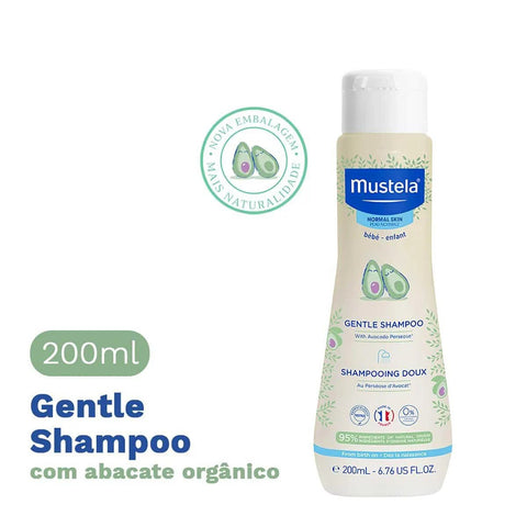 Gentle Shampoo Infantil Mustela Bebê Cabelo Fino e Delicado Com 200ml