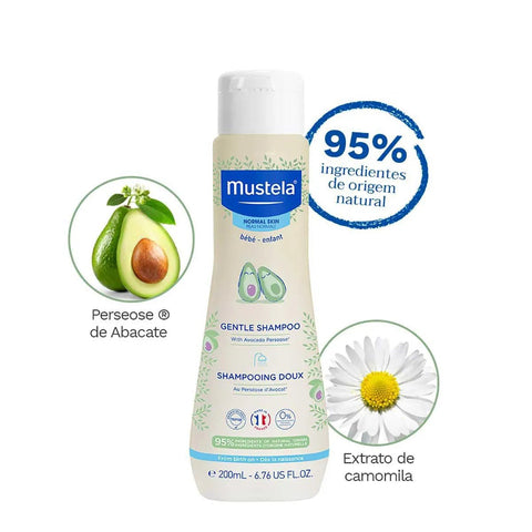 Gentle Shampoo Infantil Mustela Bebê Cabelo Fino e Delicado Com 200ml