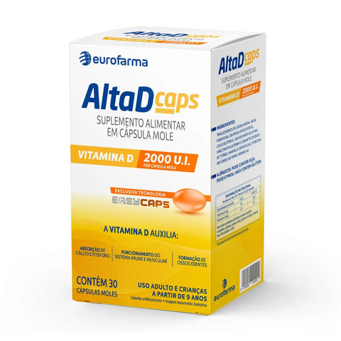 Vitamina D Altad Caps 2000UI - 30 Unidades - Cápsula