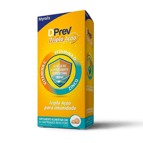 Vitamina D Dprev Tripla Ação 1.000UI - 30 Unidades - Comprimido