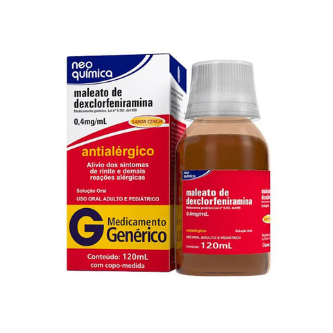 Maleato de Dexclorfeniramina (Neo Química) 0,4mg/mL - 120 mL - Solução