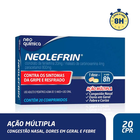 Neolefrin 400mg + 20mg - 20 Unidades - Comprimido