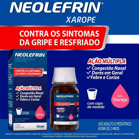 Neolefrin 40mg/mL + 1mg/mL + 0,4mg/mL - 60 mL - Xarope