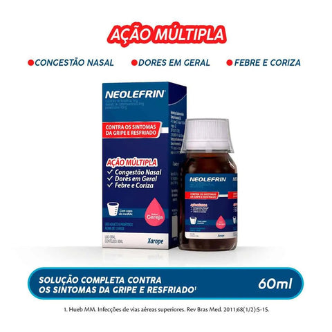 Neolefrin 40mg/mL + 1mg/mL + 0,4mg/mL - 60 mL - Xarope