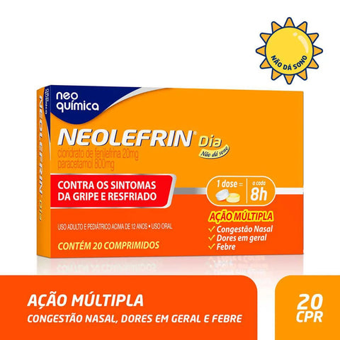 Neolefrin Dia 800mg + 20mg - 20 Unidades - Comprimido