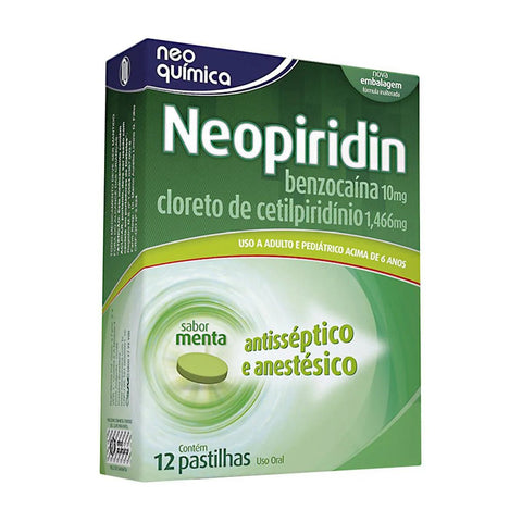 Neopiridin 1,466mg + 10mg - 12 Unidades - Pastilha