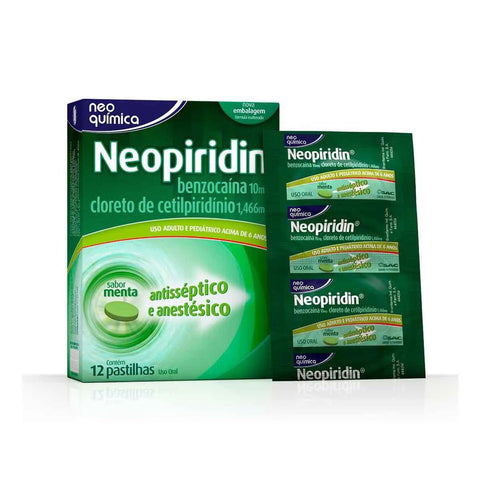 Neopiridin 1,466mg + 10mg - 12 Unidades - Pastilha