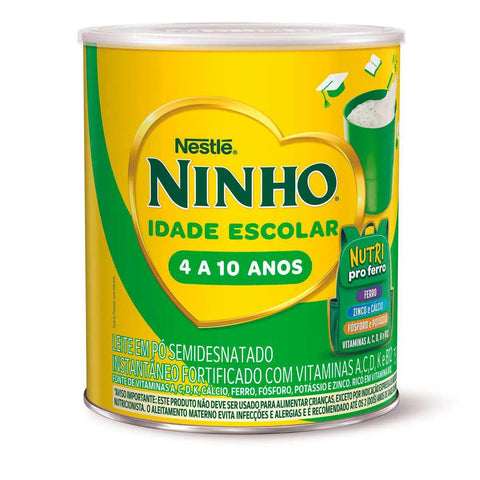 Leite Em Pó Semidesnatado Ninho Idade Escolar 4 A 10 Anos 750g