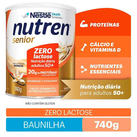Nutren Senior Zero Lactose Baunilha - 740 g
