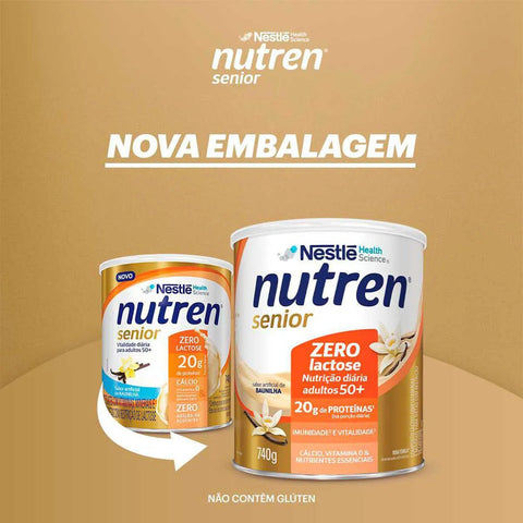 Nutren Senior Zero Lactose Baunilha - 740 g