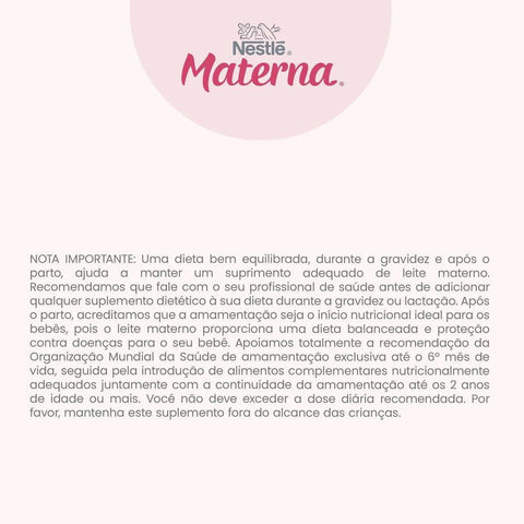 Suplemento Alimentar Nestlé Materna Ômega DHA  30 Unidades - Cápsula