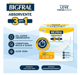 Absorvente Geriátrico Bigfral 3 em 1 - Tamanho Único - 20 unidades