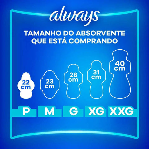 Absorvente Always Com Abas - Cobertura Seca - 32 Unidades - Tamanho P
