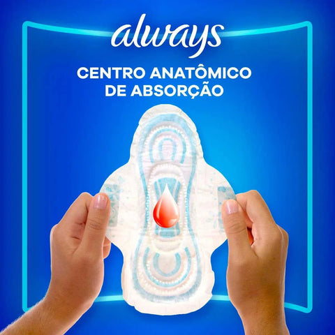 Absorvente Always Com Abas - Cobertura Seca - 32 Unidades - Tamanho P