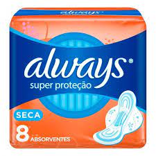 Absorvente Always  Com Abas - Cobertura Seca - 8 Unidades - Tamanho P