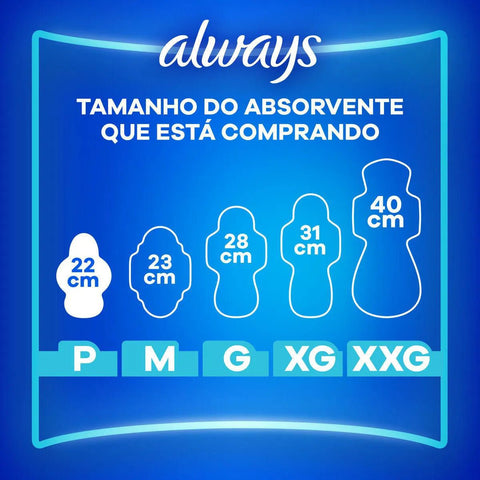 Absorvente Always Com Abas - Cobertura Suave - 16 Unidades - Tamanho P