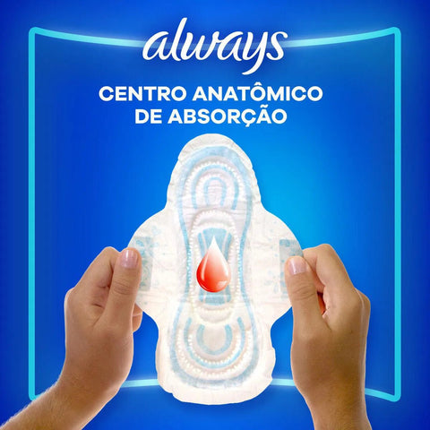 Absorvente Always Com Abas - Cobertura Suave - 16 Unidades - Tamanho P