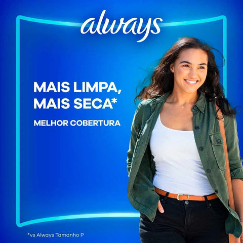 Absorvente Always Com Abas - Cobertura Suave - 32 Unidades - Tamanho M
