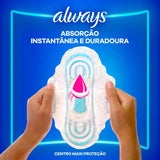Absorvente Always  Com Abas - Cobertura Suave - 32 Unidades - Tamanho M