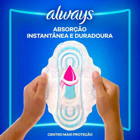 Absorvente Always Com Abas - Cobertura Suave - 32 Unidades - Tamanho M