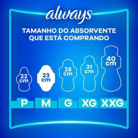 Absorvente Always Com Abas - Cobertura Suave - 32 Unidades - Tamanho M