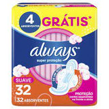 Absorvente Always  Com Abas - Cobertura Suave - 32 Unidades - Tamanho P
