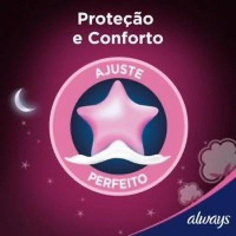 Absorvente Always Noites Tranquilas Com Abas - Cobertura Suave - 8 Unidades - Tamanho G