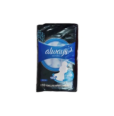 Absorvente Always Noturno Com Abas - Cobertura Seca - 10 Unidades - Tamanho XXG