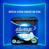 Absorvente Always Noturno  Com Abas - Cobertura Seca - 48 Unidades - Tamanho G