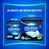 Absorvente Always Noturno  Com Abas - Cobertura Seca - 48 Unidades - Tamanho G