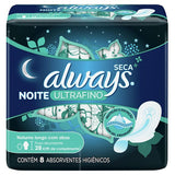 Absorvente Always Noturno  Com Abas - Cobertura Seca - 8 Unidades