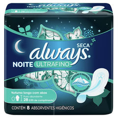 Absorvente Always Noturno  Com Abas - Cobertura Seca - 8 Unidades