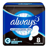 Absorvente Always Noturno  Com Abas - Cobertura Seca - 8 Unidades