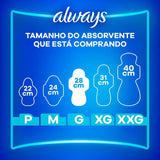 Absorvente Always Noturno  Com Abas - Cobertura Seca - 8 Unidades